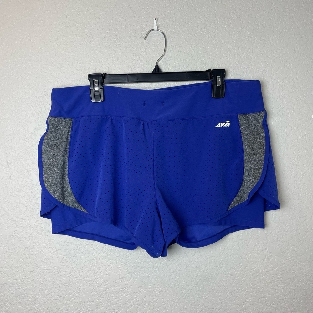AVIA Blue and Gray Athletic Shorts with Ventilated Mesh Panels Size XL